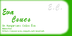 eva csucs business card